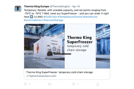 LinkedIn ad example of TK Superfreezer lead campaign